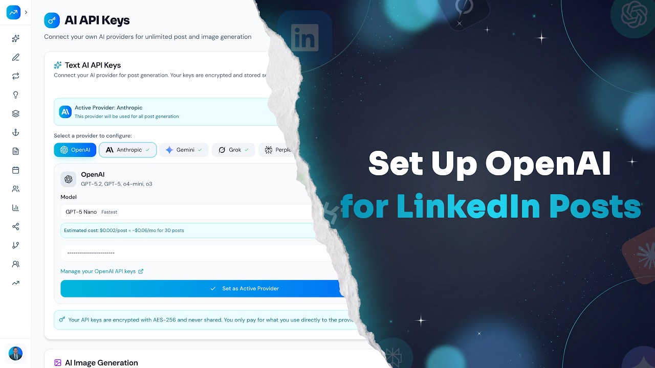 Set Up OpenAI for LinkedIn Posts | LinkedGrow