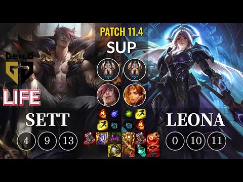 GEN Life Sett vs Leona Sup - KR Patch 11.4