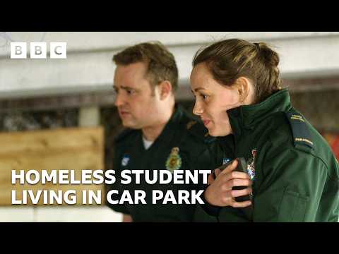 Paramedics try to help suicidal homeless student | Ambulance - BBC