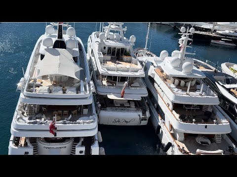 A VERY TIGHT DOCKING from SEA PEARL Yacht Quai JFK Monaco @emman25MC