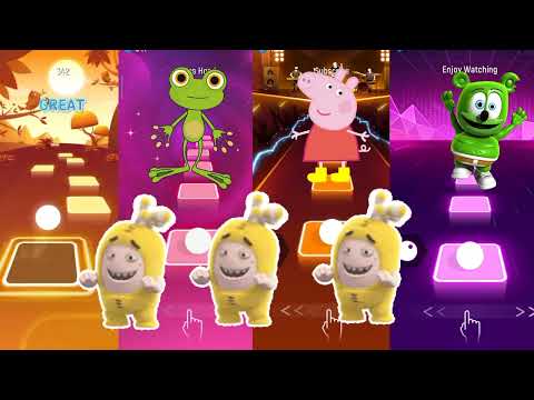 Tiles Hop - Oddbods VS Crazy Frog VS Peppa Pig VS Gummy Bear