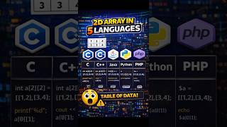 2D Array in 5 Programming Languages | C, C++, Java, Python & PHP 🔥