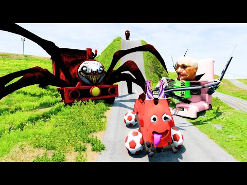 Choo Choo Charles Car Vs McQueen Mega Crash in BeamNG.Drive | Epic Vehicle Destruction! #beamng