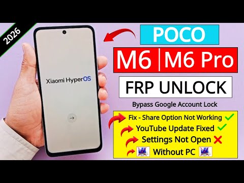 Poco M6 | M6 Pro Frp Unlock/Bypass HyperOS Android 14/15 Without Second Space | Without PC
