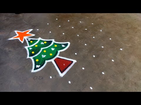 Christmas special Santa Claus rangoli|xmas 2025 kolam|Xmas simple Beautifulrangoli| Amazing rangoli