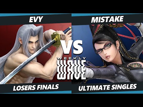 Weekly Wave 25 Losers Finals - Evy (Sephiroth) Vs. Mistake (Bayonetta) SSBU Ultimate Tournament