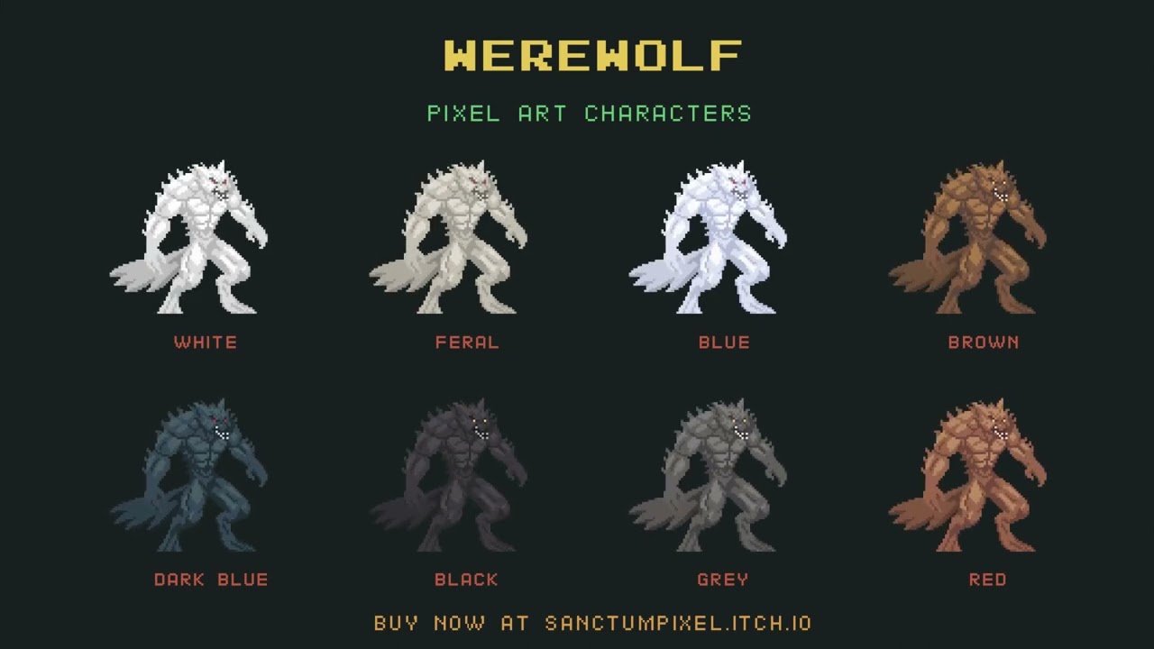 Werewolf Pixel Art Character