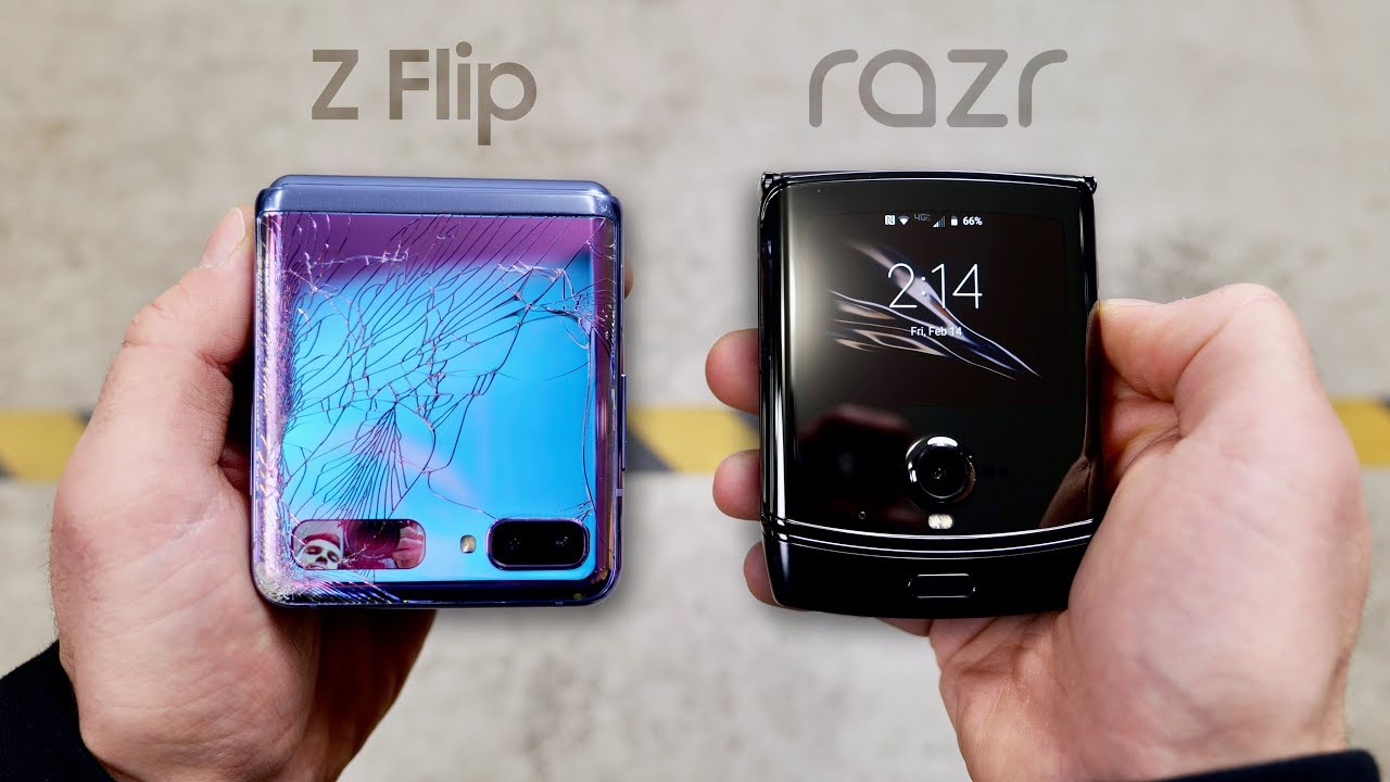 Samsung Galaxy Z Flip vs Motorola RAZR DROP Test!