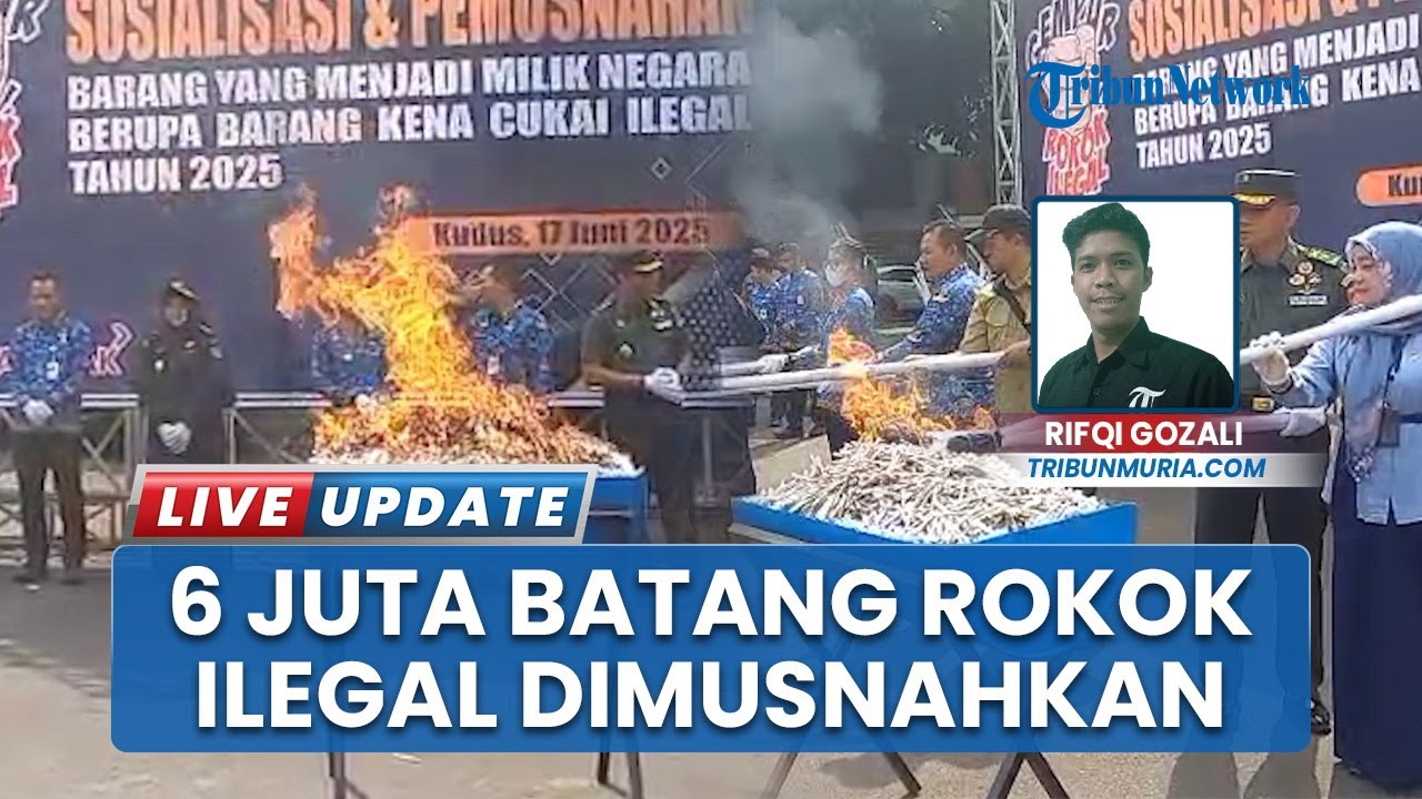 6 Juta Batang Lebih Rokok Ilegal Dimusnahkan di Kudus