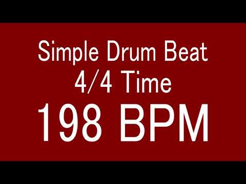 198 BPM 4/4 TIME SIMPLE STRAIGHT DRUM BEAT FOR TRAINING MUSICAL INSTRUMENT / 楽器練習用ドラム