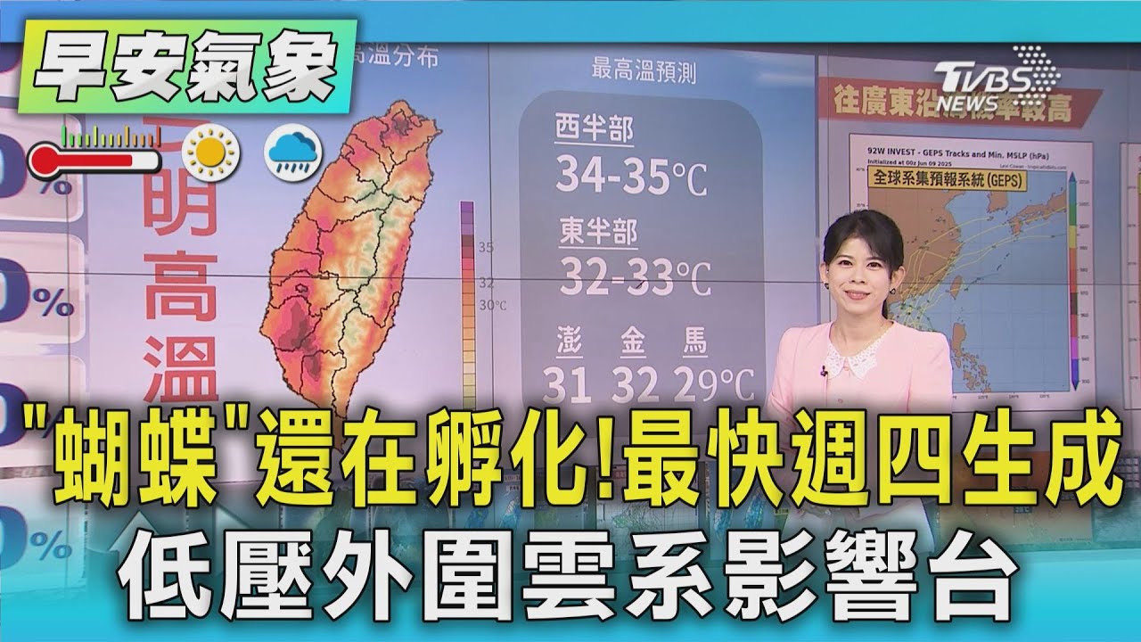 天氣／「蝴蝶」還在孵化！最快週四生成　低壓外圍雲系影響台