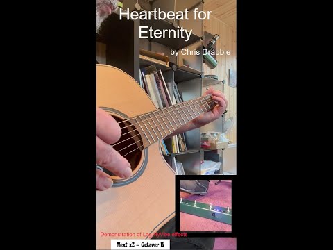 Demonstrating Lag HyVibe acoustic guitar effects on looper and AirTurn BT500 S-4 footpedal