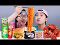 Korean Convenience Store Fried Chicken & Fire Noodle Food Mukbang DONA