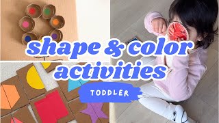 10 cheap and simple shape & color activities for toddlers (2 year old+)