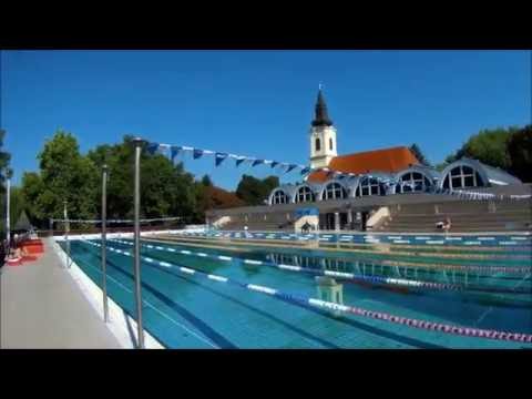 A walk among the outdoor pools of Gyula Baths