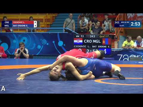 Qual. WW - 53 kg: L. CICKOVIC (CRO) v. E. BAT ERDENE (MGL)