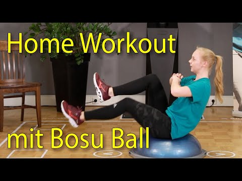 Bosu ball stabilization exercises on a balance plate with Nell from the Come Back in Gelsenkirche...