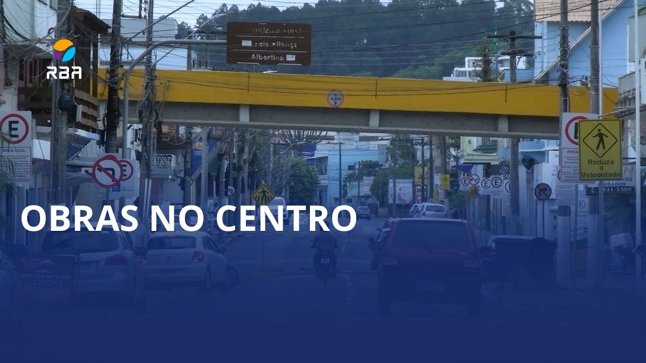 Obra na rua XV em Rio do Sul