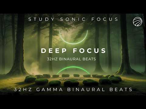 Gamma Binaural Beats for Deep Focus and Study | 34Hz Brainwaves | Work and Concentration Music