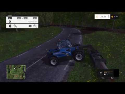 Farm simulator 15 cutting  down a tree lol