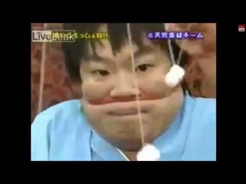 Funny Japanese Game Show Marshmallow Eating Contest with a twist