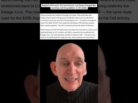 Reprice oil in yuan, the same buyer, you have changed the currency not the problem. 4-20-2026