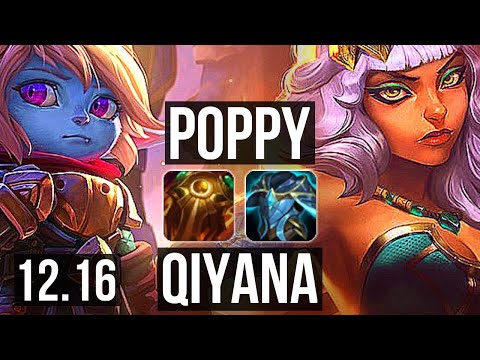 POPPY vs QIYANA (TOP) | 7/0/4, 68% winrate, Godlike | KR Master | 12.16