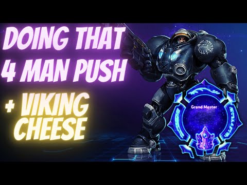Raynor Hyperion - Doing that 4 Man Push + Vikings Cheese - Grandmaster Storm League