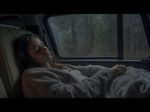 Say goodbye to anxiety and insomnia! Sound of heavy rain on the window with distant thunder to sleep