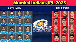 IPL 2023  - Mumbai Indians Retain and Release Players List  | MI Retained Players 2023