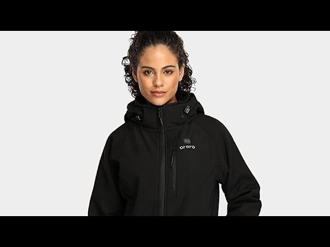 ORORO Women's Slim Fit Heated Jacket with Battery Pack and Detachable Hood