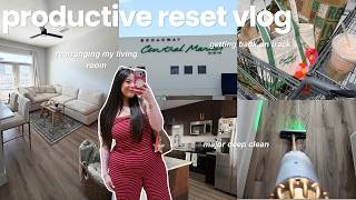 SUNDAY RESET ROUTINE 🧺 rearranging apartment, groceries & more!