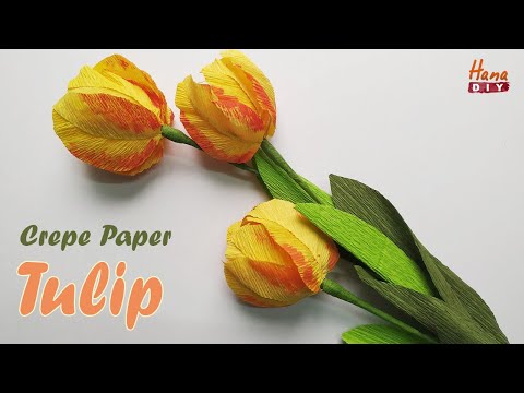 How to make a crepe paper tulip - HanaDIY