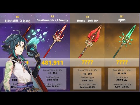 Xiao Weapon Damage Comparison - Damage Calculation | Genshin Impact