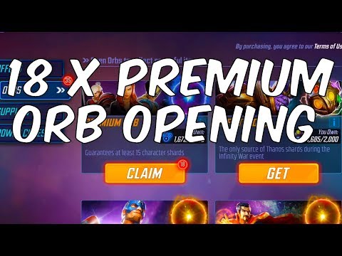 18 x PREMIUM ORB OPENING + 15 x BASIC ORB OPENING! - Marvel Strike Force