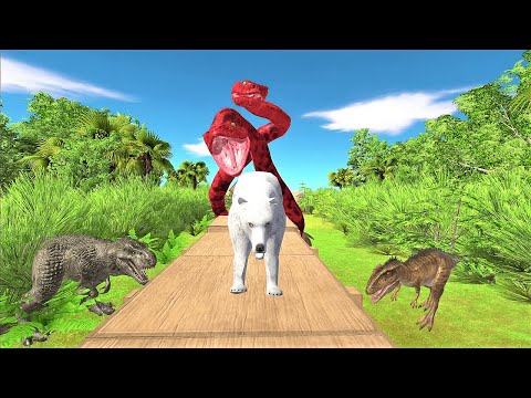 Survival Challenge Animals and Humans. Cross the fragile bridge! | Animal Revolt Battle Simulator