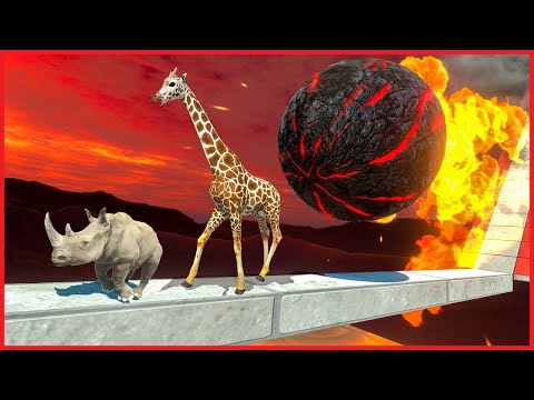 DANGEROUS GIANT FIREBALL ESCAPE | ARBS - Animal Revolt Battle Simulator