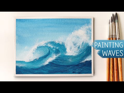 Daily Watercolor Painting / Waves Painting / Ocean Wave / #56