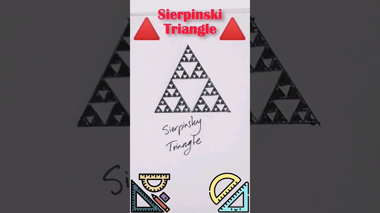 Sierpinski Triangle😮🤩 An interesting Fractal Drawing🔽 #art #howtodraw #maths #mathematics #fractal