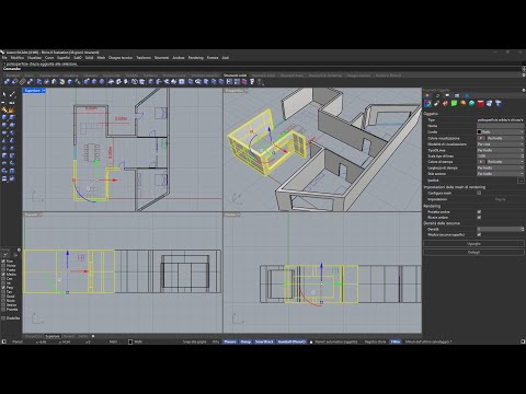 DESIGN E ARCH IN RHINO - Lezione 04 - Gruppi, Blocchi, Porta Scorrevole, Booleano, Unisci, Sottrai