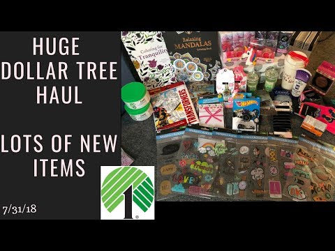 Huge Dollar Tree Haul 7/31/18**Lots of NEW Items, Adult Coloring Books, Stickers, Candles & More! Video