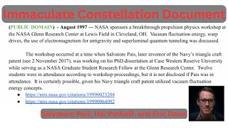 Immaculate Constellation Document - UFO Hearing & ZPE Technology
