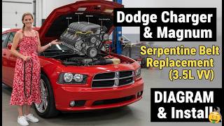 Dodge Charger & Magnum Serpentine Belt Replacement (3.5L V6) | DIAGRAM & Install