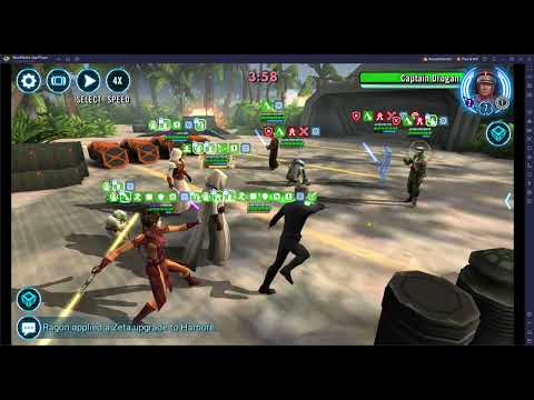 SWGOH GAC JML vs GL Leia, Jedi Master Luke destroys Leia in 5v5