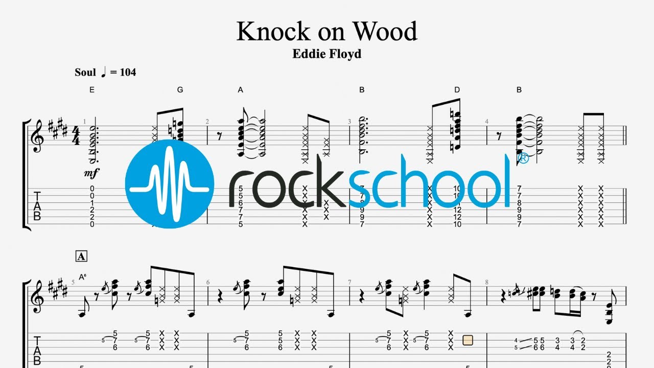 Knock on Wood - Eddie Floyd, Rockschool 2024 Electric guitar Grade 3