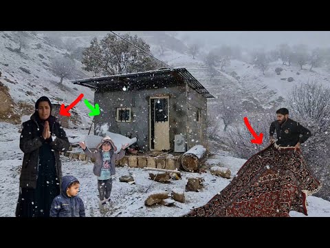 Moving in the winter snow: Ali and Shahrbanu's joy at carpeting their house ❄🏠👩‍❤️‍👨