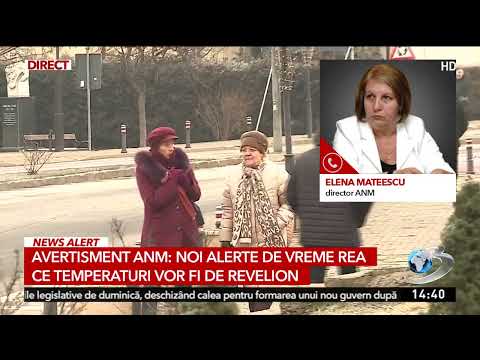 Avertisment ANM: Noi alerte de vreme rea. Ce temperaturi vor fi de Revelion