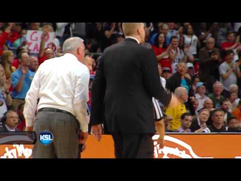 Dave Rose gets technical foul in WCC Championship game