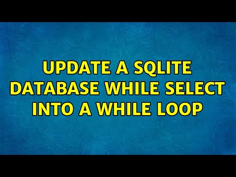 Update A Sqlite Database While Select Into A While Loop 2 Solutions