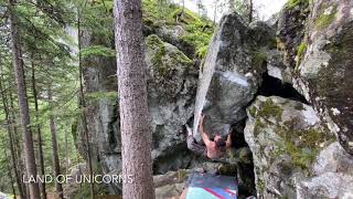 Video thumbnail of Land of Unicorns, 7b+. Magic Wood